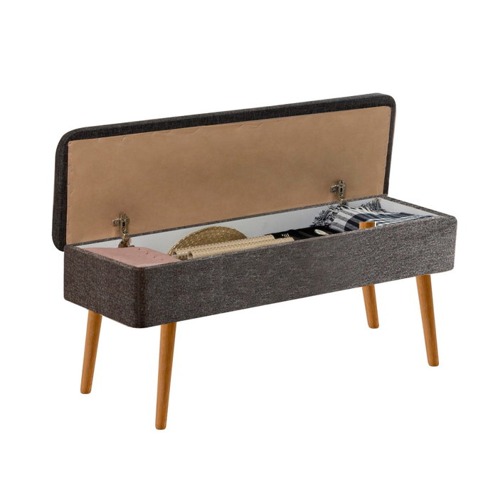 Hanah Home Banco 2 Anthracite Pino Atlantico 90x46x40 cm